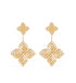 Pendientes de diamantes con flor arabesca en oro amarillo de 18 kt